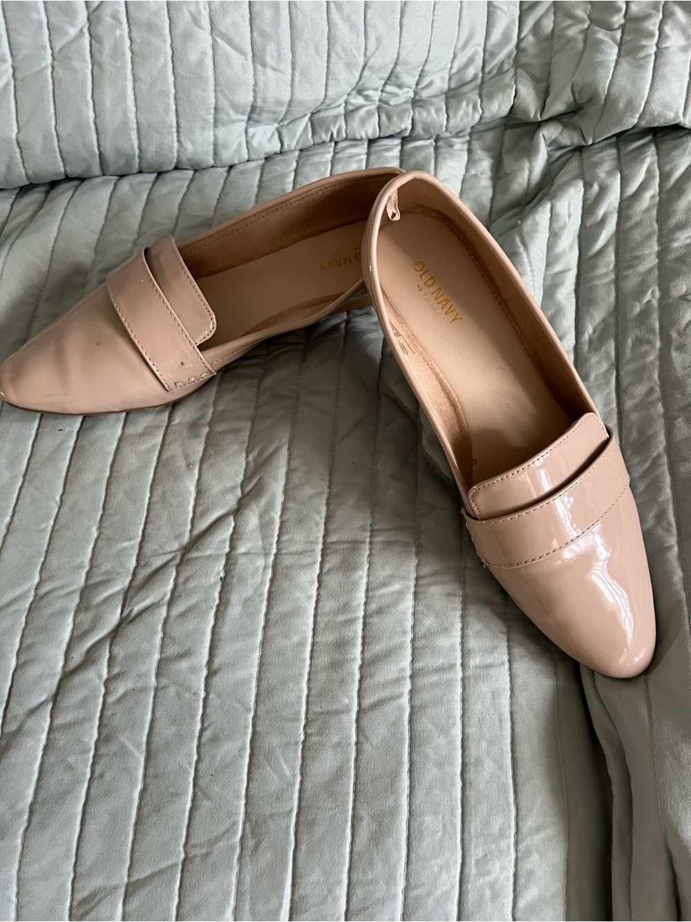 Old Navy Nude Patent Pointed-Toe Loafers